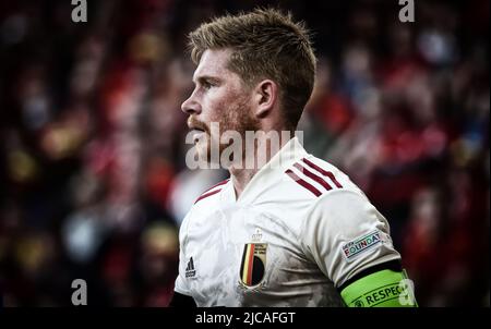 Cardiff, UK. 11th June, 2022. Belgium's Kevin De Bruyne pictured during a soccer game between Wales and Belgian national team the Red Devils, Saturday 11 June 2022 in Cardiff, Wales, the third game (out of six) in the Nations League A group stage. BELGA PHOTO VIRGINIE LEFOUR Credit: Belga News Agency/Alamy Live News Stock Photo