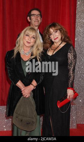 Helen Lederer, Ben Moor and Harriet Thorpe arriving for the British Soap Awards 2022 at the Hackney Empire in London. Picture date: Saturday June 11, 2022. Stock Photo