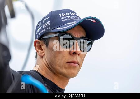 Plymouth, WI, USA. 11th June, 2022. TAKUMA SATO (51) of Tokyo, Japan qualifies for the Sonsio Grand Prix at Road America at Road America in Plymouth, WI, USA. (Credit Image: © Walter G. Arce Sr./ZUMA Press Wire) Stock Photo