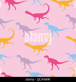 Lips kiss lips. Two lovers, vector illustration in flat style, cartoon vector illustration. Seamless camouflage with dinosaurs. Stock Vector