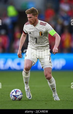Cardiff, UK. 11th June, 2022. Kevin De Bruyne of Belgium, in action during the game Credit: News Images /Alamy Live News Stock Photo