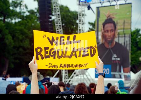 Washington DC, USA. 11th Jun, 2022. Demonstrators participate in the March For Our Lives gun violence protest. Kirk Treakle/Alamy Live News. Stock Photo