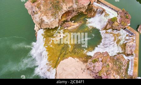 Looking down from above at Shoshone Falls in Idaho Stock Photo