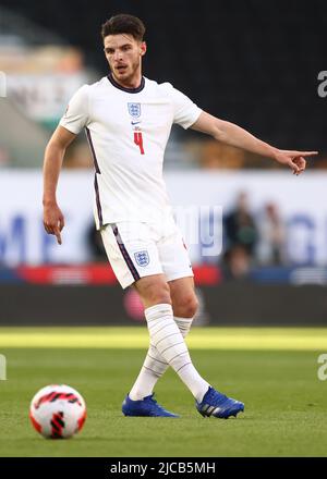 Wolverhampton, England, 11th June 2022.  Declan Rice of England during the UEFA Nations League match at Molineux, Wolverhampton. Picture credit should read: Darren Staples / Sportimage Stock Photo