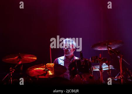 Porto, Portugal. 11th June, 2022. Greg Drudy from the american rock band, Interpol, performs at the NOS stage during the 2022 NOS Primavera Sound in Porto. (Photo by Diogo Baptista/SOPA Images/Sipa USA) Credit: Sipa USA/Alamy Live News Stock Photo