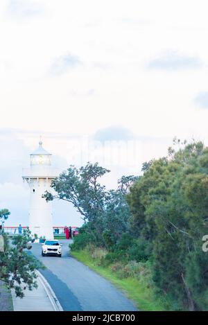 First built on the Ulladulla Breakwater in 1873, the light was moved to Warden Head in 1879. One of only two NSW lighthouses made with wrought iron Stock Photo