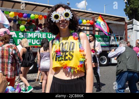 Rome, Italy. 11th June, 2022. A moment of the Roma Pride 2022 the parade organized by LGBTQ community, for LGBT rights (Credit Image: © Matteo Nardone/Pacific Press via ZUMA Press Wire) Stock Photo