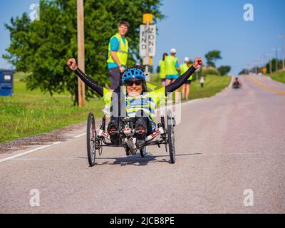 Oklahoma, JUN 10 2022 - Cycling competition of UCO Endeavor Games Stock Photo