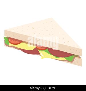 Sandwich Bread Breakfast Flat Design Illustration Icon Stock Vector