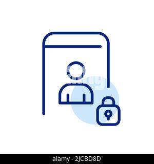 Secure profile smartphone login. Pixel perfect, editable stroke line art icon Stock Vector