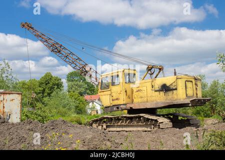 propelled digging for removal and displacement of soft soil, rock Stock Photo