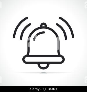 ringing bell thin line icon isolated illustration Stock Vector