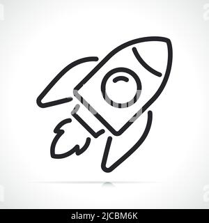 rocket or space ship thin line icon Stock Vector