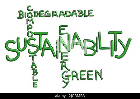 Sustainability, environmental word cloud for business Stock Photo