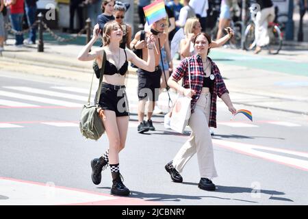 Vienna, Austria, 11th Jun, 2022. 26th Rainbow Parade over the Wiener Ringstrasse Stock Photo