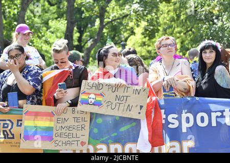 Vienna, Austria, 11th Jun, 2022. 26th Rainbow Parade over the Wiener Ringstrasse Stock Photo