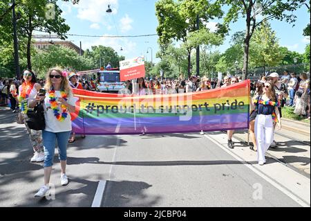 Vienna, Austria, 11th Jun, 2022. 26th Rainbow Parade over the Wiener Ringstrasse Stock Photo