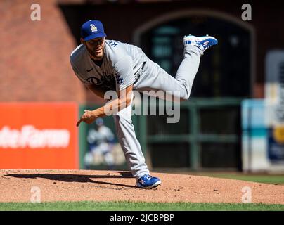 June 11 2022 San Francisco CA, U.S.A. Los Angeles starting pitcher Clayton Kershaw(22) on mound during the MLB game between the Los Angeles Dodgers and the San Francisco Giants. The Giants won 3-2 at Oracle Park San Francisco Calif. Thurman James/CSM Stock Photo
