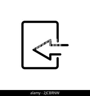 Left arrow icon vector with rectangle. suitable for close icon, ui-ux, web, website, start up, pixel perfect. line icon style. Simple design illustrat Stock Vector