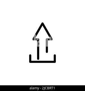 up arrow icon vector. suitable for upload icon, ui-ux, web, website, start up, pixel perfect. line icon style. Simple design illustration editable Stock Vector