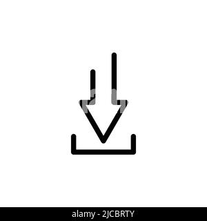 Down arrow icon vector. suitable for download icon, ui-ux, web, website, start up, pixel perfect. line icon style. Simple design illustration editable Stock Vector