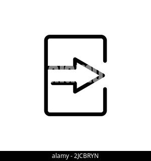 right arrow icon vector with rectangle. suitable for login icon, ui-ux, web, website, start up, pixel perfect. line icon style. Simple design illustra Stock Vector