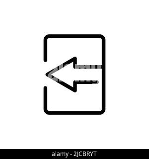 left arrow icon vector with rectangle. suitable for logout icon, ui-ux, web, website, start up, pixel perfect. line icon style. Simple design illustra Stock Vector