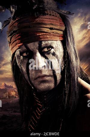 JOHNNY DEPP in THE LONE RANGER (2013), directed by GORE VERBINSKI. Credit: JERRY BRUCKHEIMER FILMS / Album Stock Photo