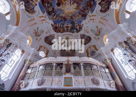 Frauenkirche, Church of Our Lady, by Dominikus Zimmermann, Gunzburg, Donauried region, Swabia, Bavaria, Germany Stock Photo
