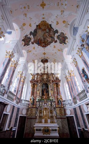 Frauenkirche, Church of Our Lady, by Dominikus Zimmermann, Gunzburg, Donauried region, Swabia, Bavaria, Germany Stock Photo