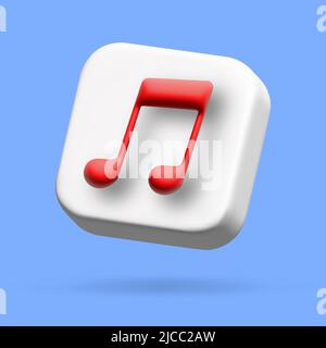 social media music icon. 3d vector cartoon illustration. speech bubble Stock Vector