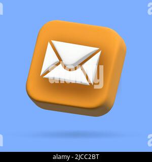 social media mail icon. 3d vector cartoon illustration. speech bubble Stock Vector
