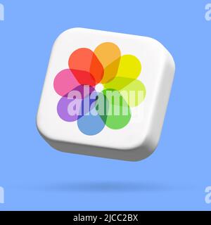 social media photo icon. 3d vector cartoon illustration. speech bubble Stock Vector