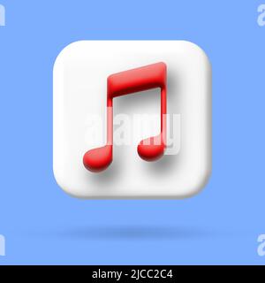 social media music icon. 3d vector cartoon illustration. speech bubble Stock Vector
