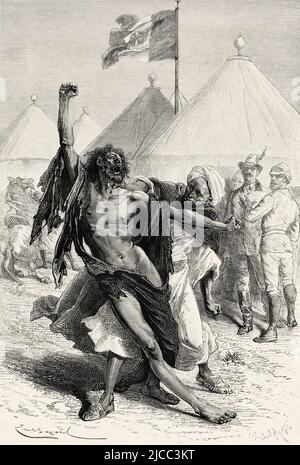 A poor Moroccan mad man, Morocco. North of Africa. Morocco by Edmondo de Amicis 1875.  Le Tour du Monde 1879 Stock Photo