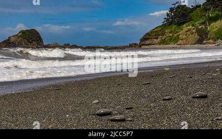 Pebble beach in Olympic National Park, Washington, USA Stock Photo