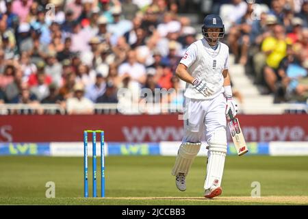 Trent Bridge, Nottingham, UK. 12th june 2022. Joe Root of England in action during the game Credit: News Images /Alamy Live News Stock Photo