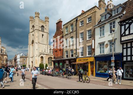 Great St Mary's church on King's Parade in Cambridge, England. Stock Photo