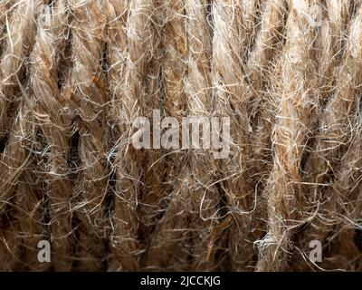 macro texture of a rough rope. Craftsmanship concept Stock Photo