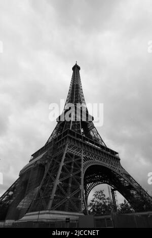 Eiffel Tower in monochrome Stock Photo