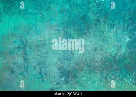 Turquoise colored distressed background grunge texture Stock Photo