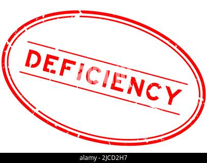 Grunge red deficiency word rubber seal stamp on white background Stock Vector