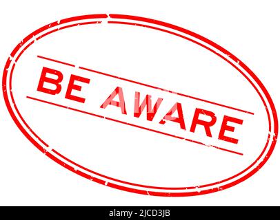 Grunge red awareness word oval rubber seal stamp on white background ...