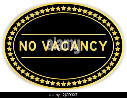 Black and gold color oval label sticker with word on white background Stock Vector