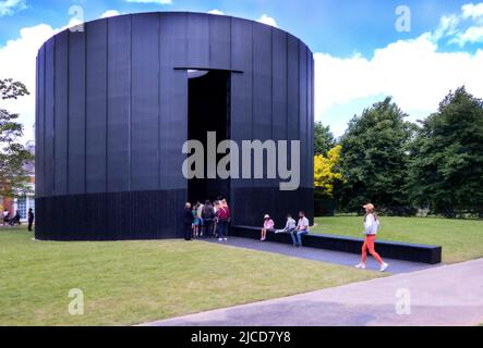 2022 Serpentine Pavilion 'The Black Chapel' designed by Teaster Gates. Stock Photo