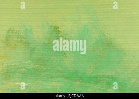 Green stained abstract painting grunge background, canvas texture Stock Photo
