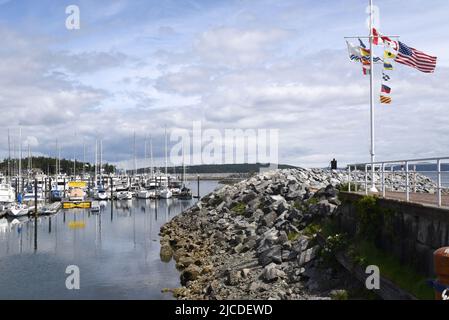 A view of  the marina in Sidney, British Columbia on Vancouver Island, Canada. Stock Photo