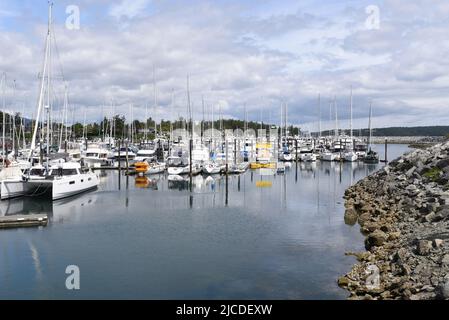 A view of  the marina in Sidney, British Columbia on Vancouver Island, Canada. Stock Photo