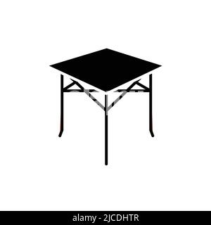 Camping portable table line color icon. Outline pictogram for web page, mobile app, promo Stock Vector