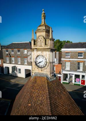 Close up Aerial view of The Clock Tower Stock Photo